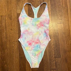 NWOT Rainbow Watercolor Swimsuit